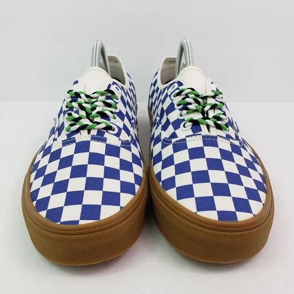 Vans Authentic Womens Sz 7 Mens Sz 5.5 Checkerboard Blue White Low Skate Shoes
