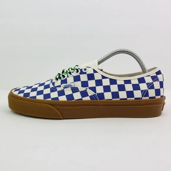 Vans Authentic Womens Sz 7 Mens Sz 5.5 Checkerboard Blue White Low Skate Shoes