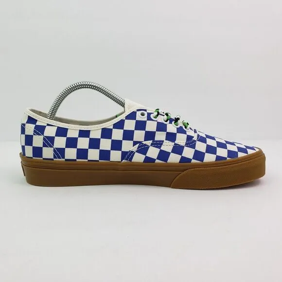 Vans Authentic Womens Sz 7 Mens Sz 5.5 Checkerboard Blue White Low Skate Shoes