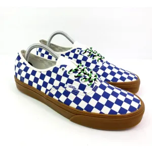 Vans Authentic Womens Sz 7 Mens Sz 5.5 Checkerboard Blue White Low Skate Shoes