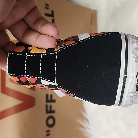 Vans black hi top floral