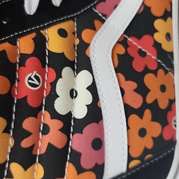 Vans black hi top floral
