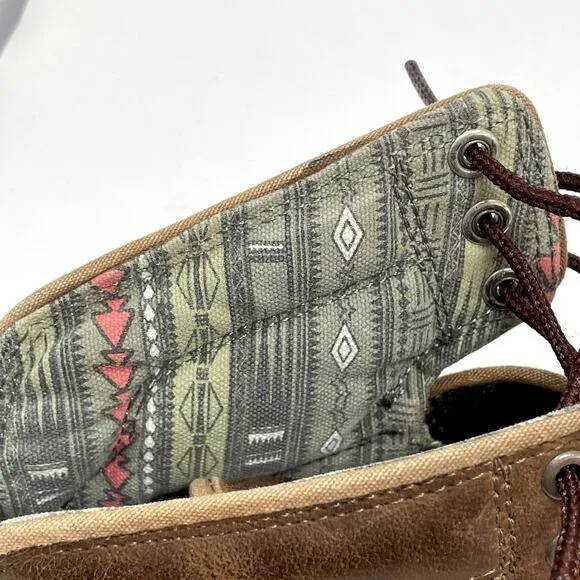 Vans Brown Leather High Top Skate Shoes OTW Collection Mens 11.5