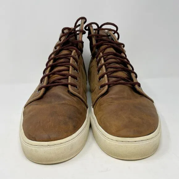 Vans Brown Leather High Top Skate Shoes OTW Collection Mens 11.5