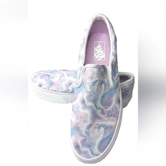 Vans Classic Slip-0n Butterfly Dreams Sneakers Women's Size 9 Platform Shoes