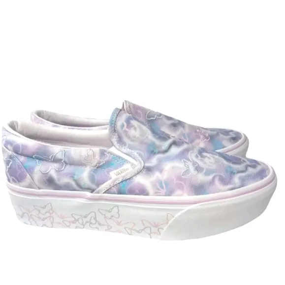 Vans Classic Slip-0n Butterfly Dreams Sneakers Women's Size 9 Platform Shoes