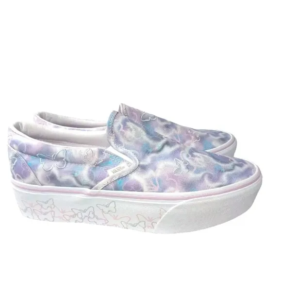 Vans Classic Slip-0n Butterfly Dreams Sneakers Women's Size 9 Platform Shoes