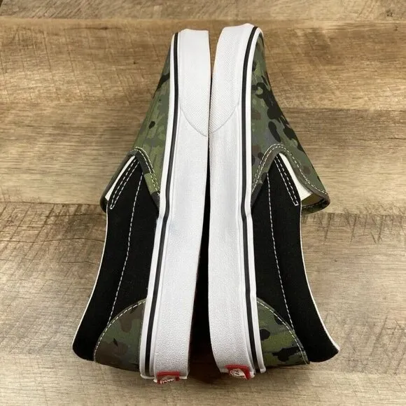 VANS Classic Slip On Rain Camo Skate Shoes Sneakers Green Mens 7 Womens 8.5 NEW