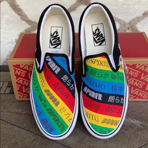 ••VANS CLASSIC SLIP-ON VANS SPIRIT MULTI/TRWHT WMN