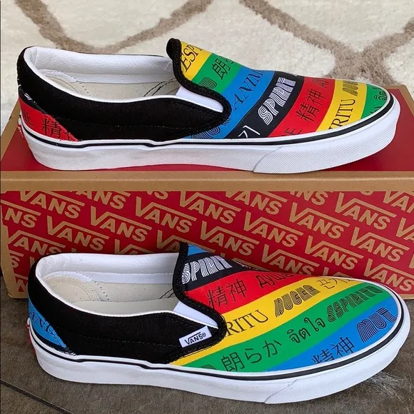 ••VANS CLASSIC SLIP-ON VANS SPIRIT MULTI/TRWHT WMN