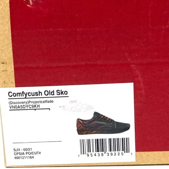VANS ComfyCush Old Skool Canvas Black Orange Low Shoes Skate For Men VN0A5DYC9KH