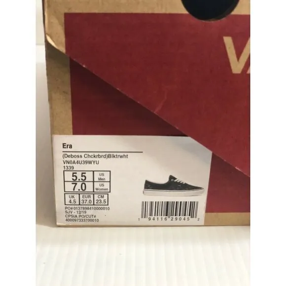 Vans Era (Deboss Checkerboard) Black White Shoes