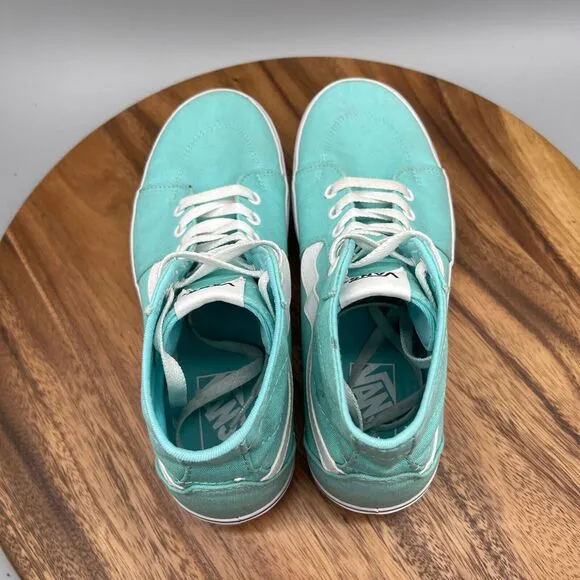 Vans Filmore Shoes Womens Size 9.5 Blue Aqua Hi Top Tapered Platform Skate Lift