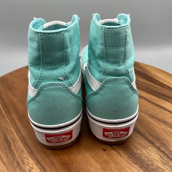 Vans Filmore Shoes Womens Size 9.5 Blue Aqua Hi Top Tapered Platform Skate Lift