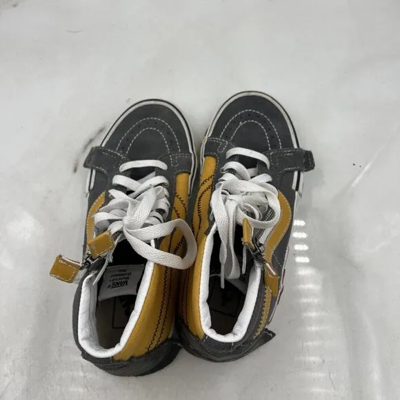 Van's Hi Top Shoes Women's 6.5 Pewter Trimmed with White and Gold
