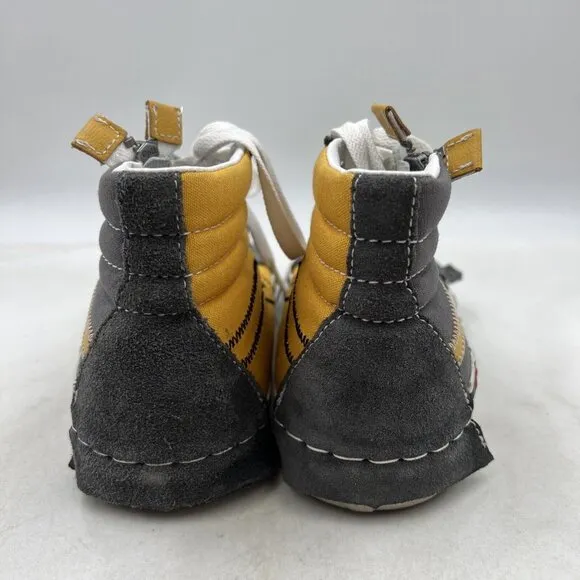 Van's Hi Top Shoes Women's 6.5 Pewter Trimmed with White and Gold