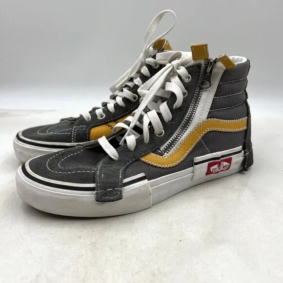 Van's Hi Top Shoes Women's 6.5 Pewter Trimmed with White and Gold