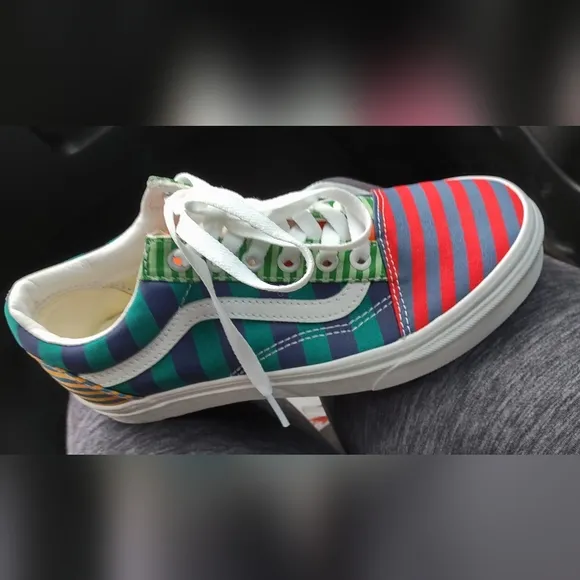 Vans Kids Old School Striped Skate Shoes - Multicolor