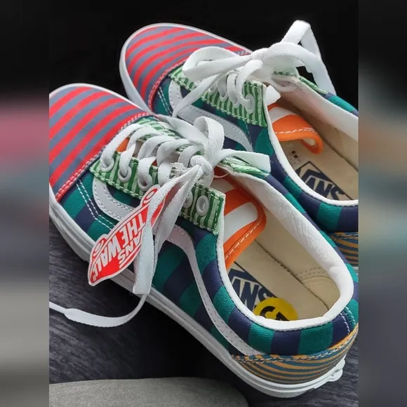 Vans Kids Old School Striped Skate Shoes - Multicolor