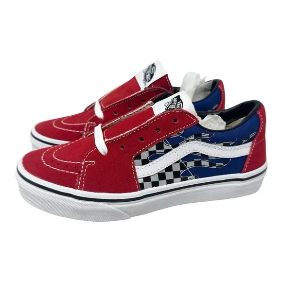 Vans Kids Unisex Sk8-Low Reflective Flame Sneaker Scarlet/Multi Size 3
