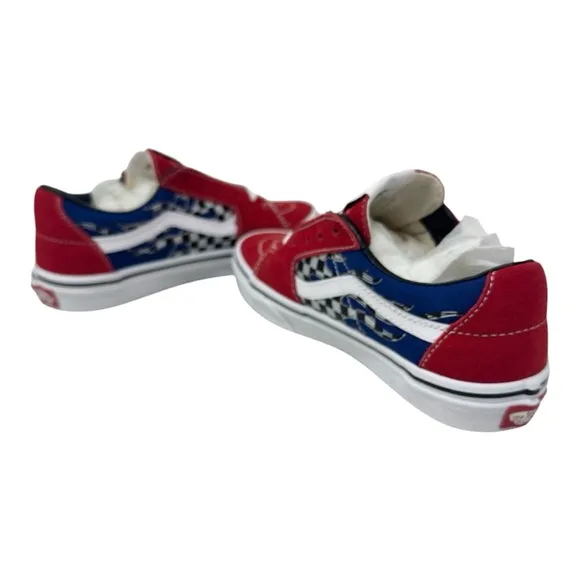 Vans Kids Unisex Sk8-Low Reflective Flame Sneaker Scarlet/Multi Size 3