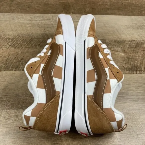 VANS Knu Skool Mega Check Brown/Tan Skate Sneakers Shoes Mens 11.5 Womens 13 NEW