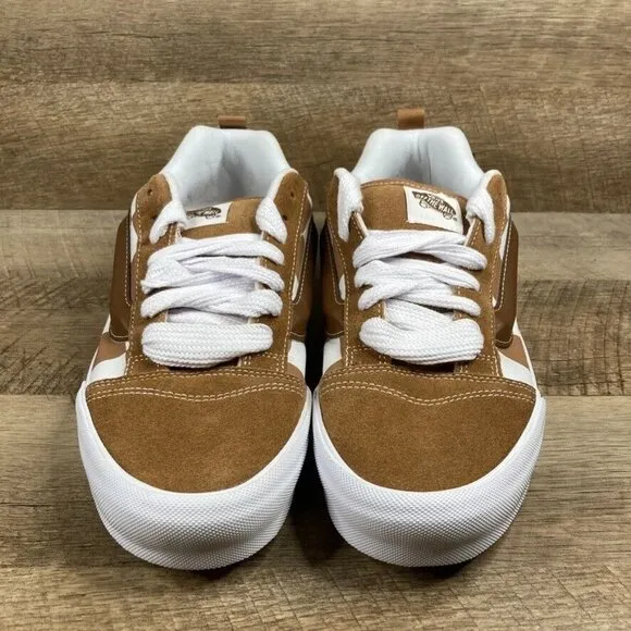 VANS Knu Skool Mega Check Brown/Tan Skate Sneakers Shoes Mens 11.5 Womens 13 NEW