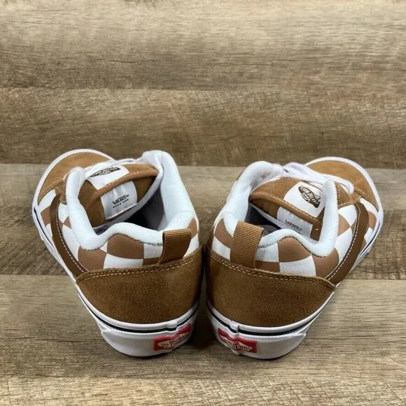 VANS Knu Skool Mega Check Brown/Tan Skate Sneakers Shoes Mens 11.5 Womens 13 NEW