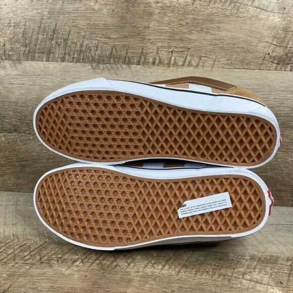 VANS Knu Skool Mega Check Brown/Tan Skate Sneakers Shoes Mens 11.5 Womens 13 NEW