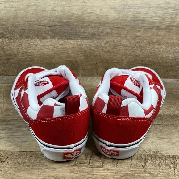 VANS Knu Skool Mega Check Red/White Skate Sneakers Shoes Mens 10.5 Womens 12 NEW