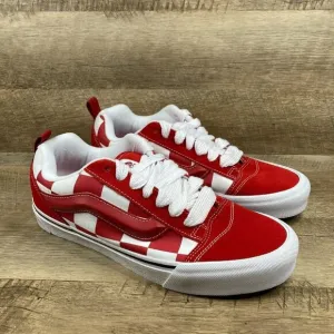 VANS Knu Skool Mega Check Red/White Skate Sneakers Shoes Mens 10.5 Womens 12 NEW