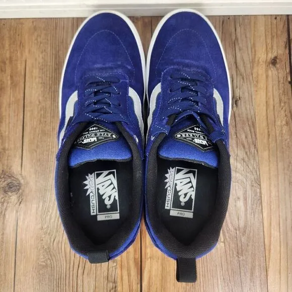 Vans Kyle Walker Pop Cush Pro Mens 8.5 Blue Suede Athletic Skate Sneakers Shoes