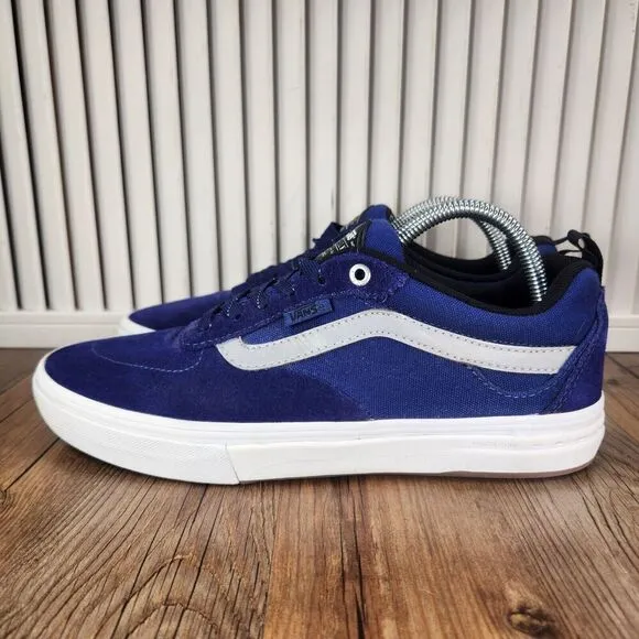 Vans Kyle Walker Pop Cush Pro Mens 8.5 Blue Suede Athletic Skate Sneakers Shoes