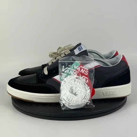 Vans Lowland CC Black/White Leather Casual Comfort Skate Shoes Men’s Size 11.5