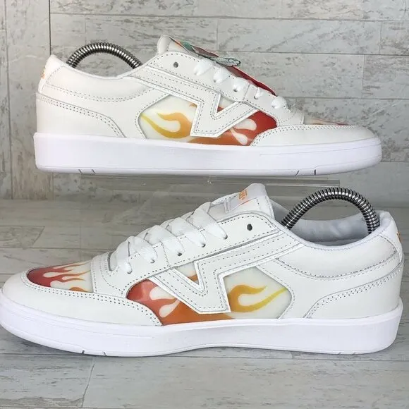 VANS Lowland Cc True White Flame Sneakers Skate Shoes Mens Size 8.5 - Women's 10