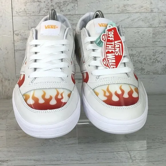 VANS Lowland Cc True White Flame Sneakers Skate Shoes Mens Size 8.5 - Women's 10