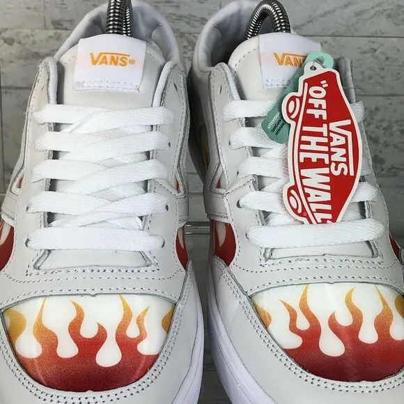 VANS‎ Lowland Cc True White Flame Sneakers Skate Shoes Mens Size 8.5