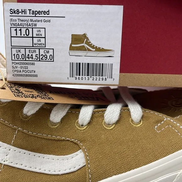 Vans Men's High-Top Sneakers Sk8-Hi Tapered (Eco Theory Mustard GoldVN0A4U16ASW