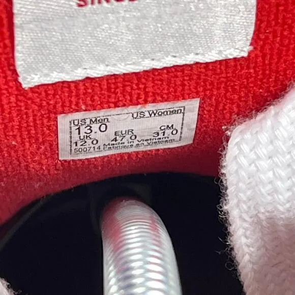 Vans Men’s Mega Check Knu Skool Red/White Skate Sneakers Shoes Size 13