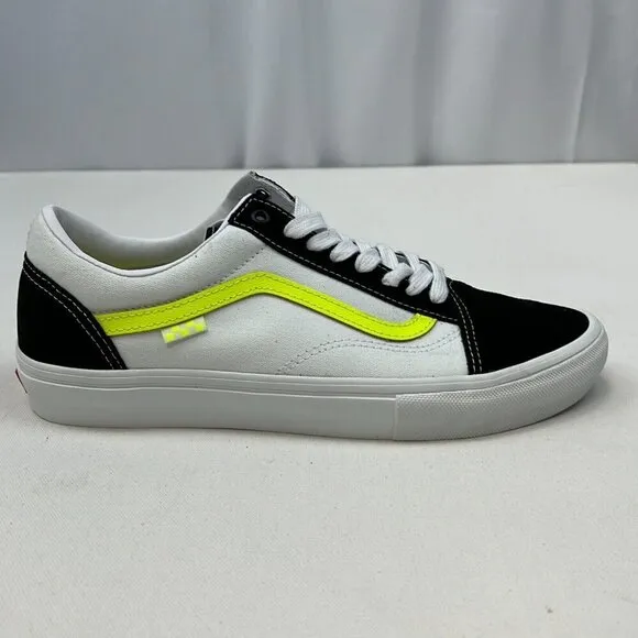 Vans Mens Skate Old Skoo VN0A5FCB6M5 Neon True White Sneaker Shoes Size 13