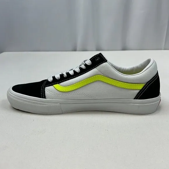 Vans Mens Skate Old Skoo VN0A5FCB6M5 Neon True White Sneaker Shoes Size 13
