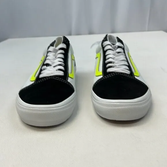 Vans Mens Skate Old Skoo VN0A5FCB6M5 Neon True White Sneaker Shoes Size 13
