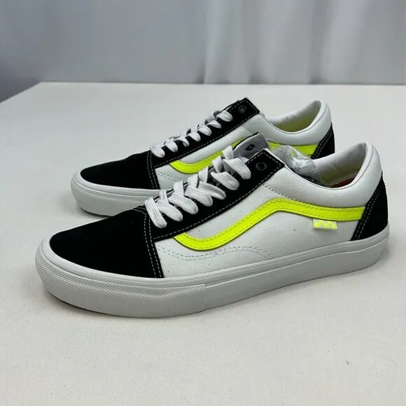 Vans Mens Skate Old Skoo VN0A5FCB6M5 Neon True White Sneaker Shoes Size 13