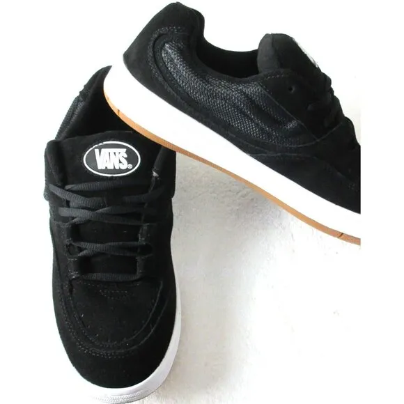 Vans Men's Speed Ls Black True White Suede Mesh Skate Shoes sizes NIB