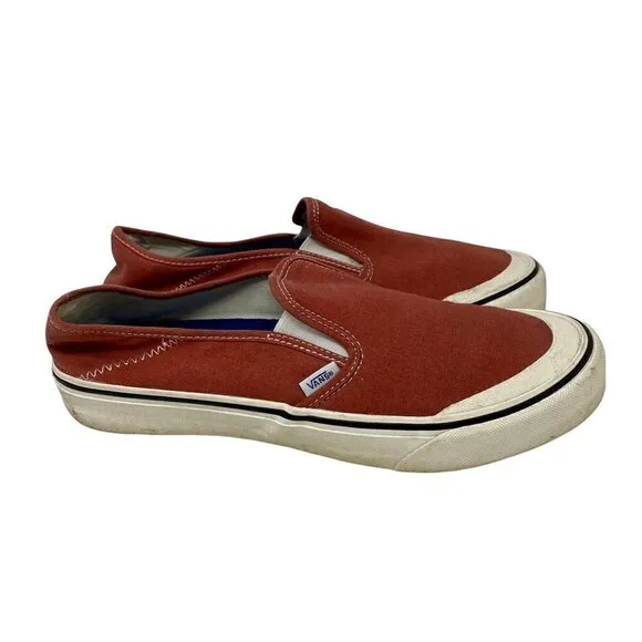 Vans Mens Vault Skate Shoes Sneakers Red Orange Low Top Slip On 12 M