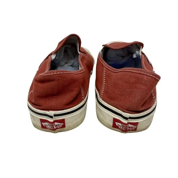 Vans Mens Vault Skate Shoes Sneakers Red Orange Low Top Slip On 12 M