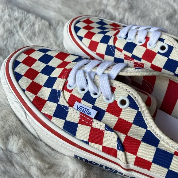 Vans mongoose checkerboard shoes our legends BMX red blue cream checkered 8