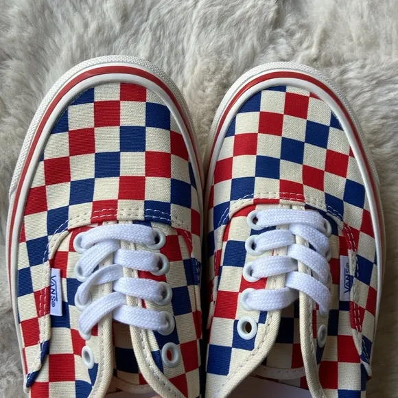 Vans mongoose checkerboard shoes our legends BMX red blue cream checkered 8