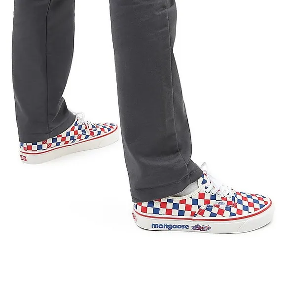 Vans mongoose checkerboard shoes our legends BMX red blue cream checkered 8