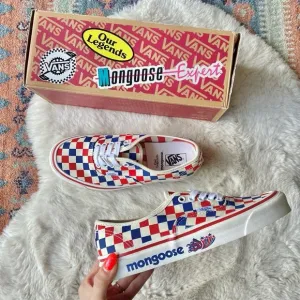 Vans mongoose checkerboard shoes our legends BMX red blue cream checkered 8